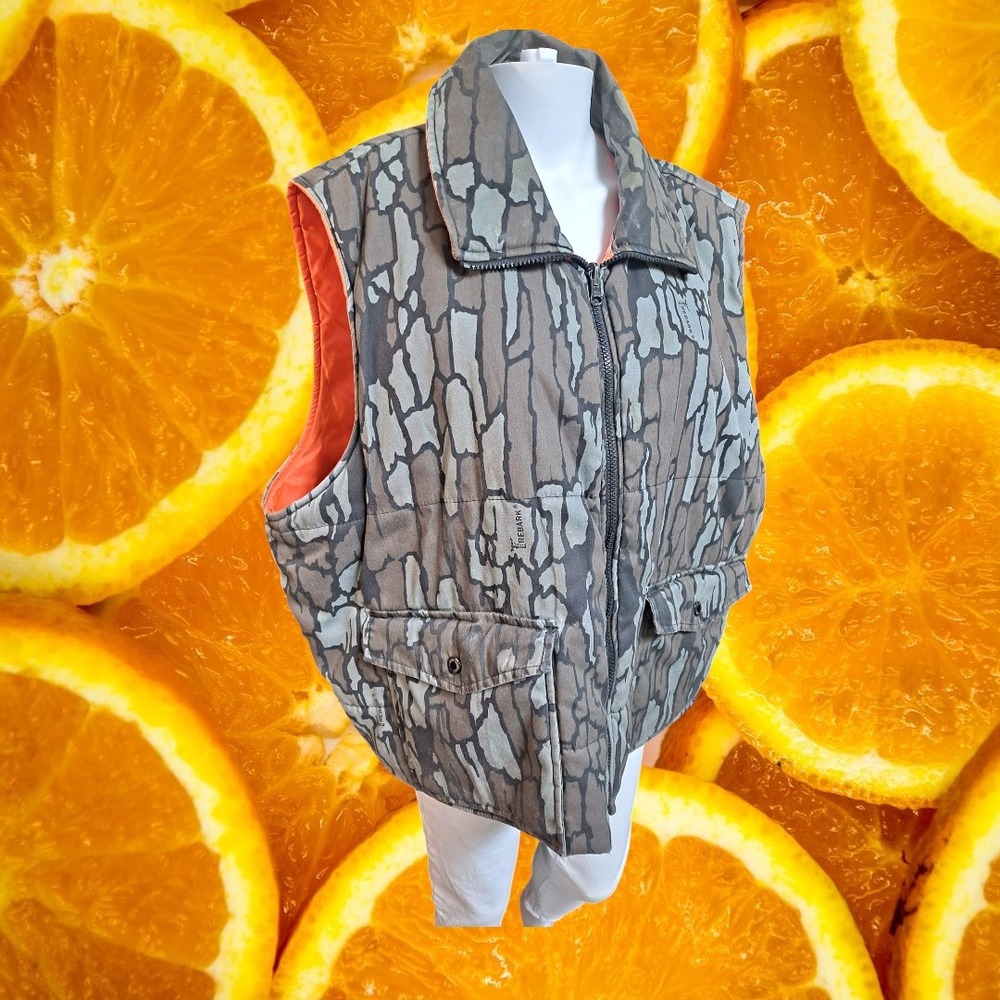 Reversible Camo Orange Hunting Utility Vest Mens Outdoor Field Gear - Picture 4 of 9